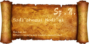 Széphegyi Noémi névjegykártya